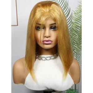 150% #27 Golden Blonde 4x4 Closure Lace Human Hair Bob Wig